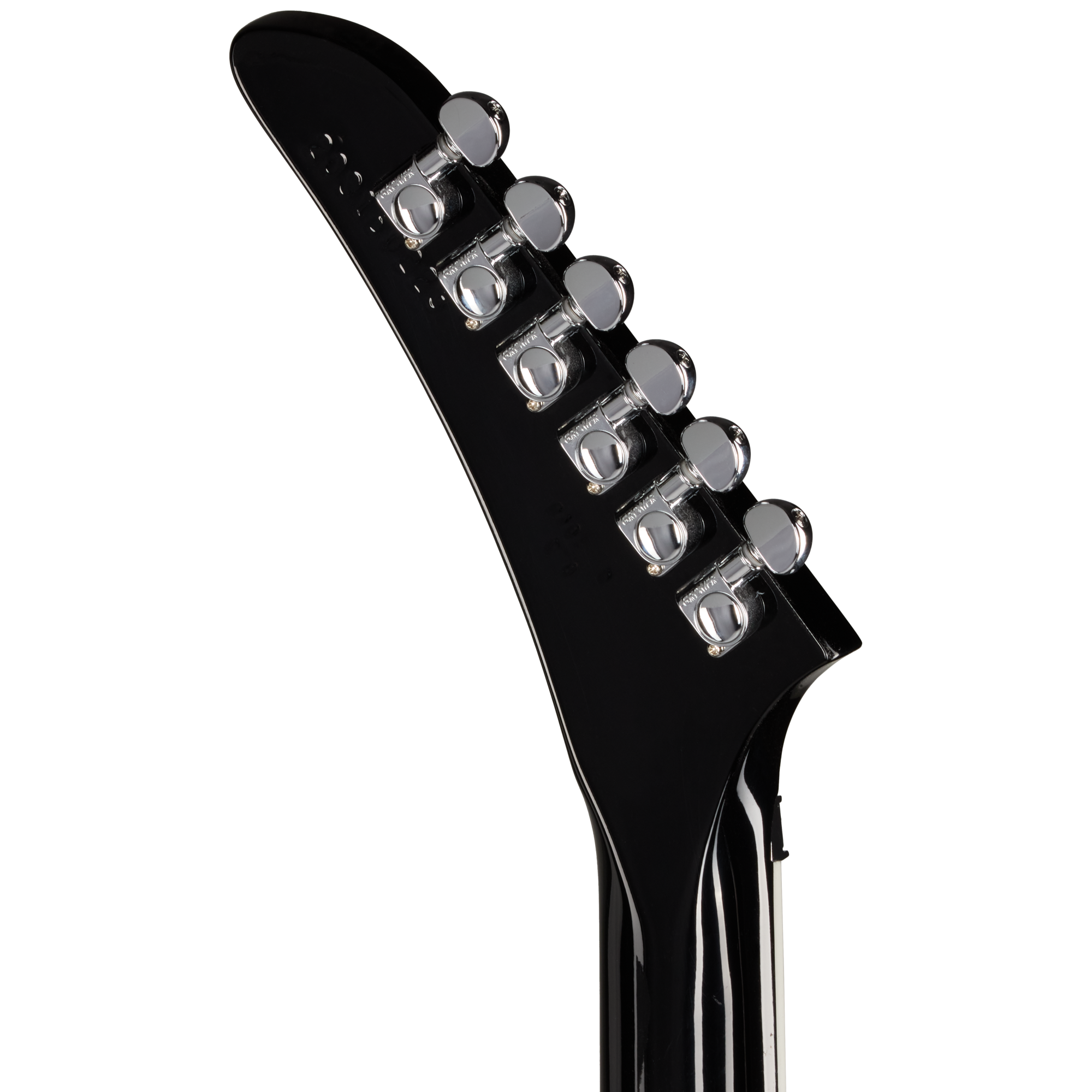 E-Gitarrenhals, Gitarrenkopfplatte, schwarzes Finish, Chrom-Mechaniken, sechs Saiten